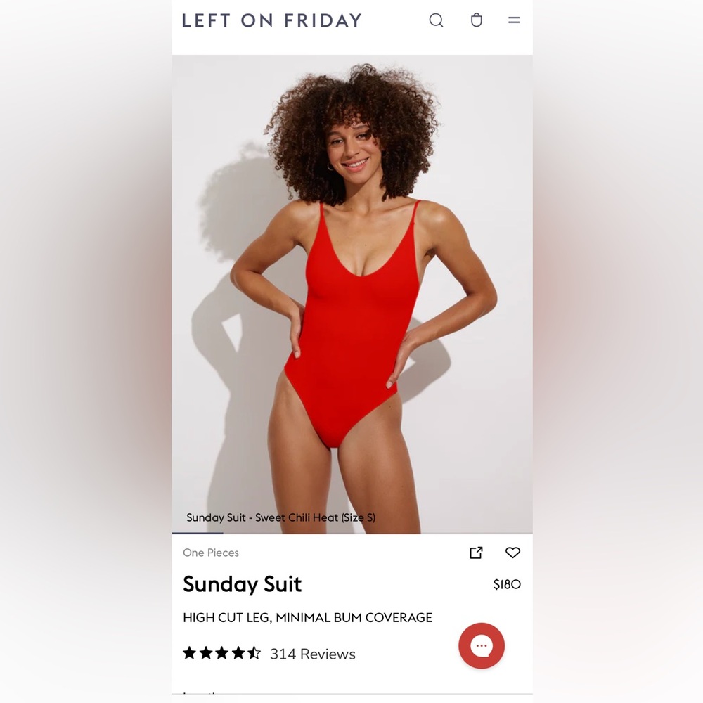 Left on Friday Sunday Suit in Colour Sweet Chili Heat (Red), Size S